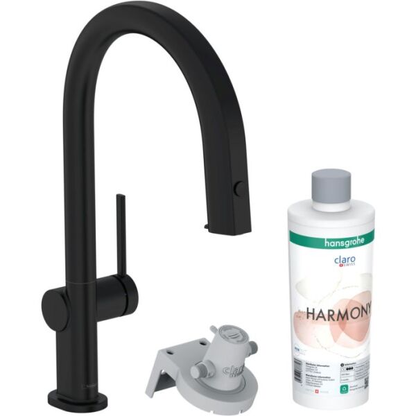 HANSGROHE AQITTURA M91 EVYE BATARYASI M91 FILTRE SISTEMI 210, CEKILEBILIR GAGA, 1 JET S BOX MAT SIYAH  76800670