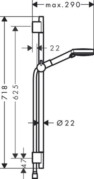 HANSGROHE VERNIS BLEND DUS SETI VARIO 65 CM DUS BARI ILE SATIN SIYAH 26422670