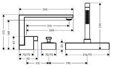 AXOR EDGE 3-DELIKLI BANYO BATARYASI  KROM 46431000
