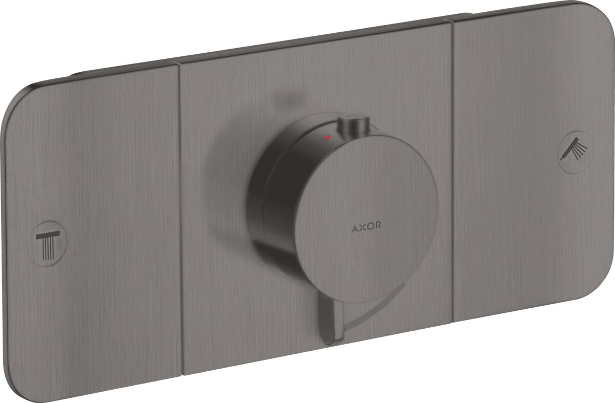 AXOR ONE BANYO BATARYASI TERMOSTATIK MODUL 2 CIKIS MAT SIYAH KROM 45712340