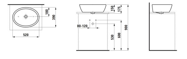 LAUFEN PRO B CANAK LAVABO 520x390 MM H8129640001121