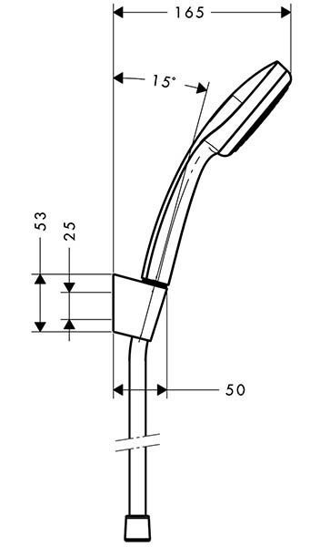 HANSGROHE CROMA DUS ASKI SETI MONO 100 125CM HORTUM KROM 27574000