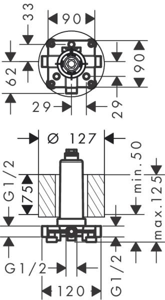 HANSGROHE RAINMAKER SELECT IC SET TEPE DUSU TAVAN BAGLANTILI 24010180
