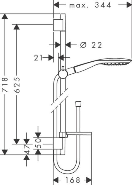 HANSGROHE RAINDANCE SELECT E DUS SETI 150 3JET 65CM DUS BARI SABUNLUK ILE KROM 27856000