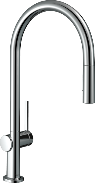 HANSGROHE TALIS M54 EVIYE BATARYASI TEK KOLLU 210, SURGULU SPREY, 2 JET KROM 72800000