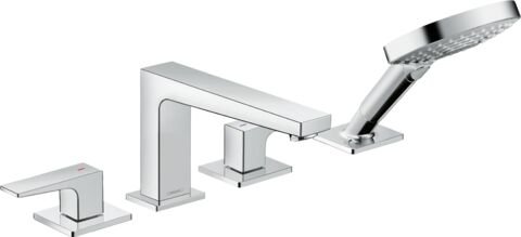 HANSGROHE METROPOL 4-DELIKLI KUVET BATARYASI CUBUK VOLON ILE KROM 32552000