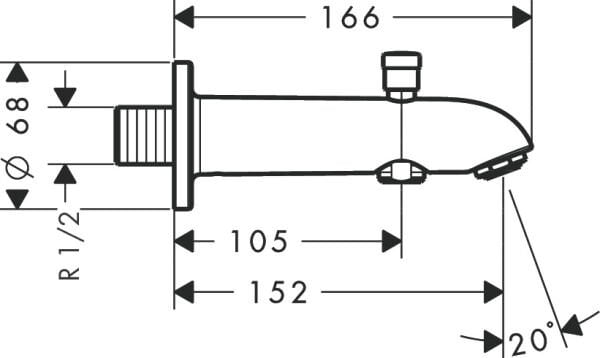 HANSGROHE UNIVERSAL KUVET GAGASI 15.2 CM YONLENDIRICILI  KROM 13423000