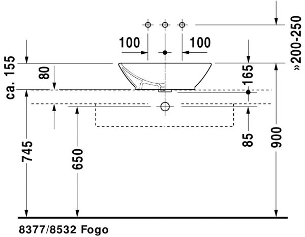 DURAVIT BACINO CANAK LAVABO 550x420 MM 0334520000