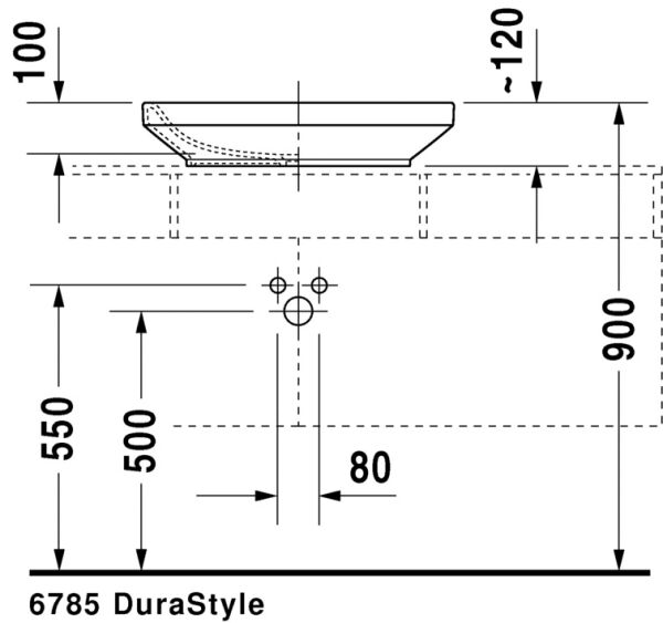 DURAVIT DURASTYLE CANAK LAVABO TASLANMIS 600x380 MM 0349600000