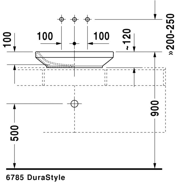 DURAVIT DURASTYLE CANAK LAVABO TASLANMIS 600x380 MM 0349600000