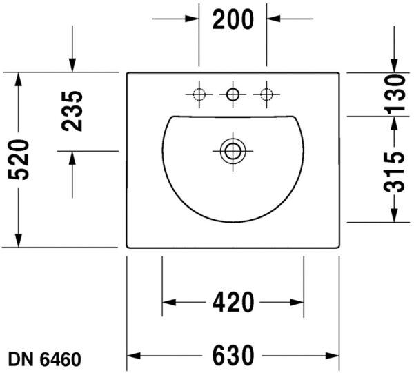 DURAVIT DARLING NEW ETAJERLI LAVABO 630x520 MM 0499630000