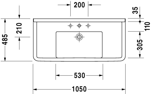 DURAVIT STARCK 3 ETAJERLI LAVABO 1050x485 MM 0304100000