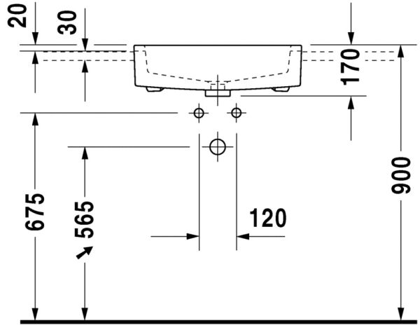 DURAVIT VERO LAVABO YARIM TEZGAH 550x470 MM 0314550000