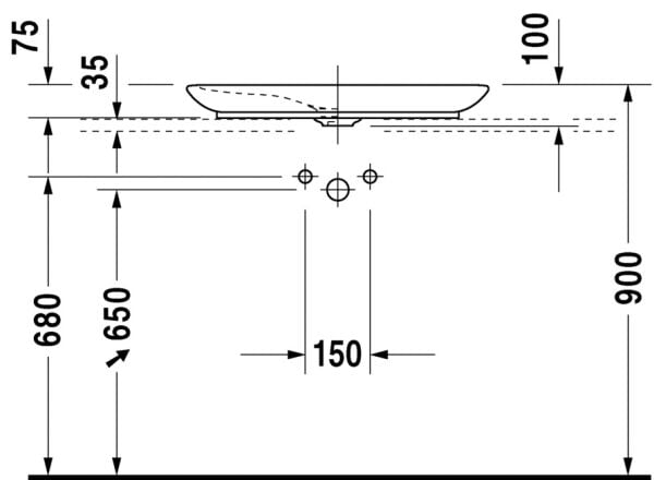 DURAVIT PURAVIDA CANAK LAVABO TASLANMIS 700x420 MM 0370700000