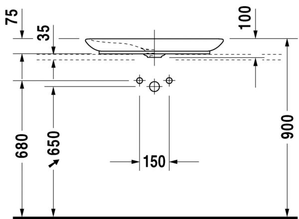 DURAVIT PURAVIDA CANAK LAVABO TASLANMIS 700x420 MM 0370700000