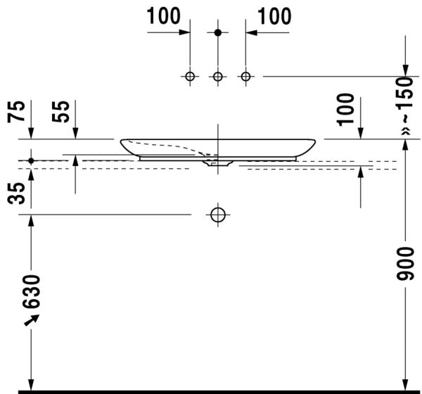 DURAVIT PURAVIDA CANAK LAVABO TASLANMIS 700x420 MM 0370700000