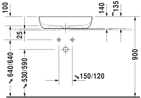 DURAVIT LUV CANAK LAVABO TASLANMIS 600x400 MM 0379600000