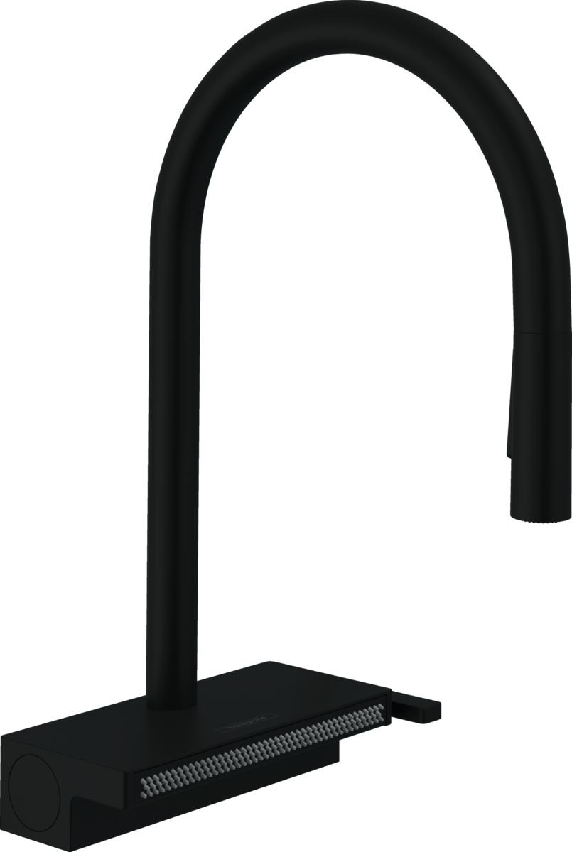 HANSGROHE AQUNO SELECT M81 EVIYE BATARYASI TEK KOLLU 170 SPIRALLI 3JET SBOX SATIN SIYAH 73831670