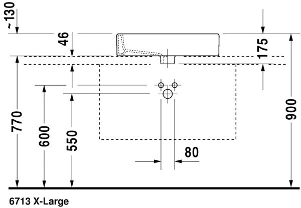 DURAVIT VERO TEZGAH USTU LAVABO TASLANMIS 595x465 MM 0452600000