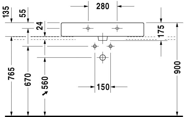 DURAVIT VERO TEZGAH USTU LAVABO TASLANMIS 800x470 MM 0454800027