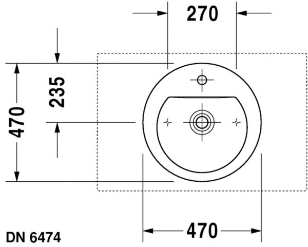 DURAVIT DARLING NEW TEZGAH USTU LAVABO TASLANMIS 470 MM CAP 0497470000