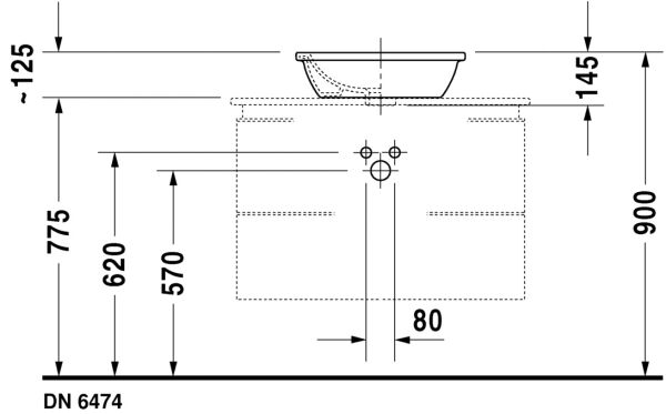 DURAVIT DARLING NEW TEZGAH USTU LAVABO TASLANMIS 470 MM CAP 0497470000