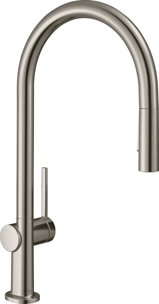 HANSGROHE TALIS EVIYE BATARYASI TEK KOLLU 210, CEKILEBILIR EL DUSU 2JET SBOX PALANMAZ CELIK 72801800