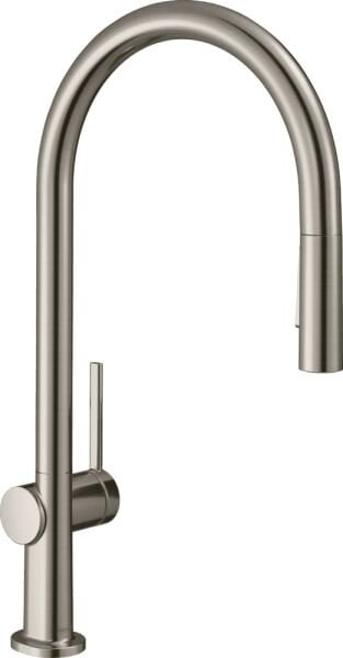HANSGROHE TALIS EVIYE BATARYASI TEK KOLLU 210, CEKILEBILIR EL DUSU 2JET SBOX PALANMAZ CELIK 72801800