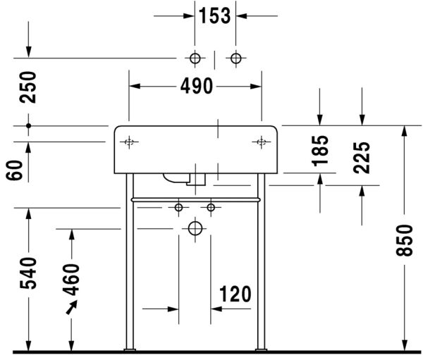DURAVIT SCOLA CANAK LAVABO SAGDA 615x460 MM 0685600011