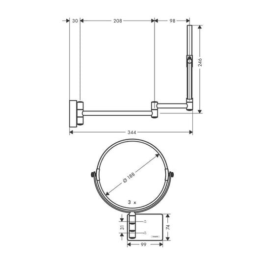 HANSGROHE ADDSTORIS MAKYAJ AYNASI MAT BRONZ 41791140