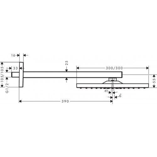 HANSGROHE RAINDANCE E TEPE DUSU 300 1JET DUS DIRSEGI ILE SATIN BEYAZ 26238700