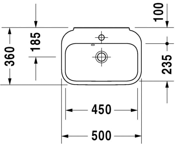 DURAVIT HAPPY D.2 LAVABO KUCUK 500x360 MM 0709500000