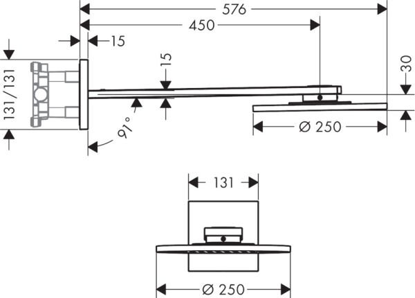 AXOR SHOWERSOLUTION TEPE DUSU 300/300 1JET DUS DIRSEGI ILE KROM 35314000