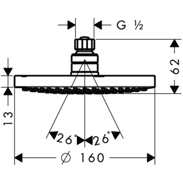 HANSGROHE CROMA TEPE DUSU 160 PLATE KROM 27450000
