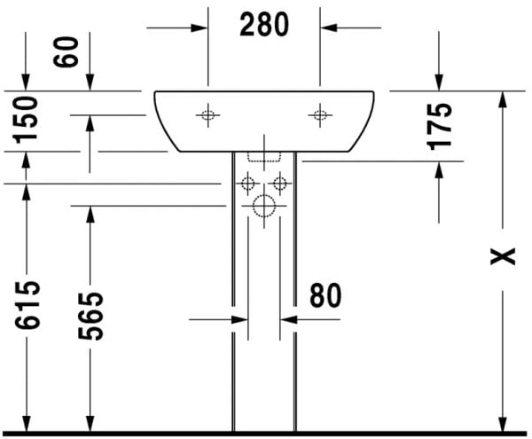 DURAVIT D-CODE LAVABO 550x430 MM 2310550000