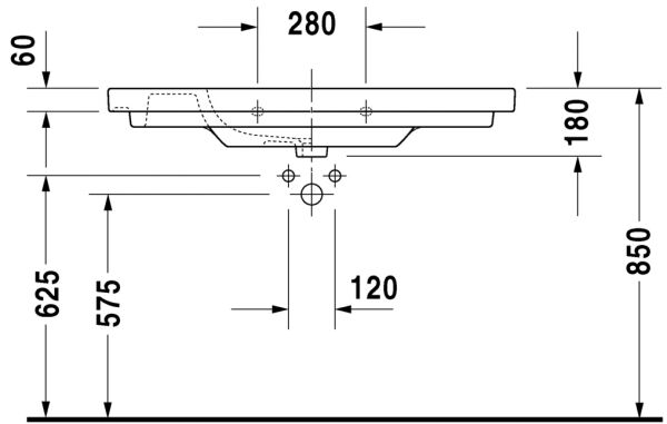 DURAVIT D-CODE ETAJERLI LAVABO 1050x480 MM 03421000002