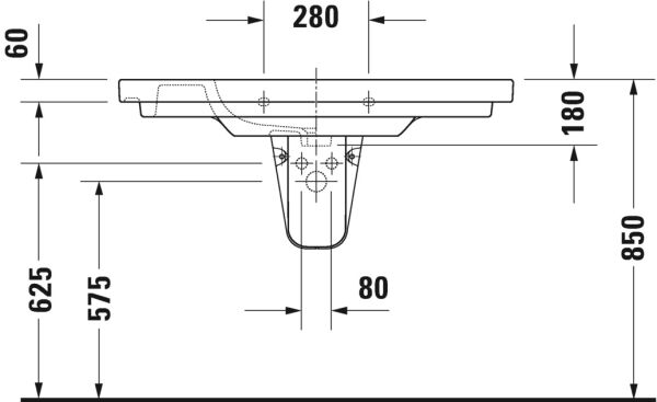 DURAVIT D-CODE ETAJERLI LAVABO 1050x480 MM 03421000002
