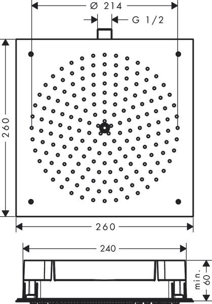 HANSGROHE RAINDANCE TEPE DUSU 26*26 AIR 1 JET KROM 26472000