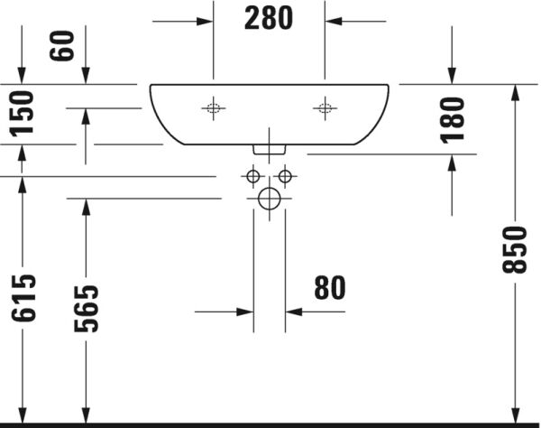 DURAVIT D-CODE LAVABO 600x460 MM 23106000002