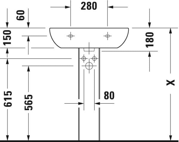 DURAVIT D-CODE LAVABO 600x460 MM 23106000002