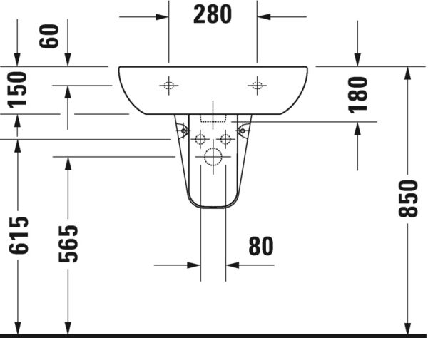 DURAVIT D-CODE LAVABO 600x460 MM 23106000002