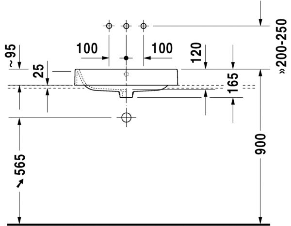 DURAVIT HAPPY D.2 CANAK LAVABO TASLANMIS 600x400 MM 2314600000
