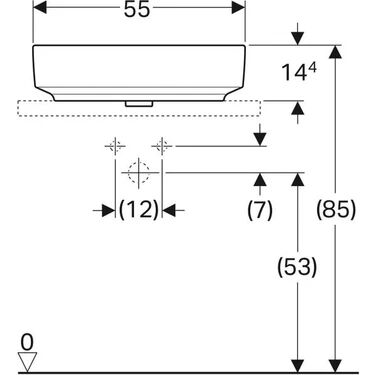 GEBERIT VARIFORM LAVABO DIKTORTGEN 55CM 500.779.01.2