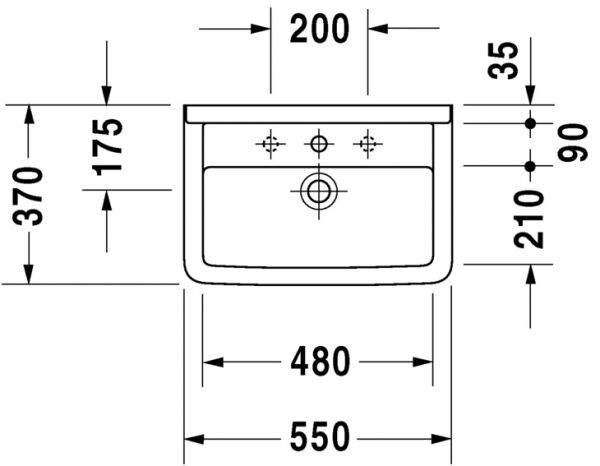 DURAVIT STARCK 3 TEZGAH USTU LAVABO KOMPAKT 550x370 MM 0301550000