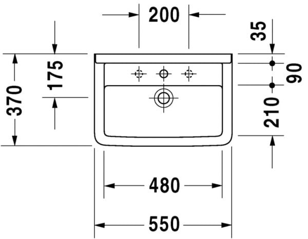 DURAVIT STARCK 3 TEZGAH USTU LAVABO KOMPAKT 550x370 MM 0301550000