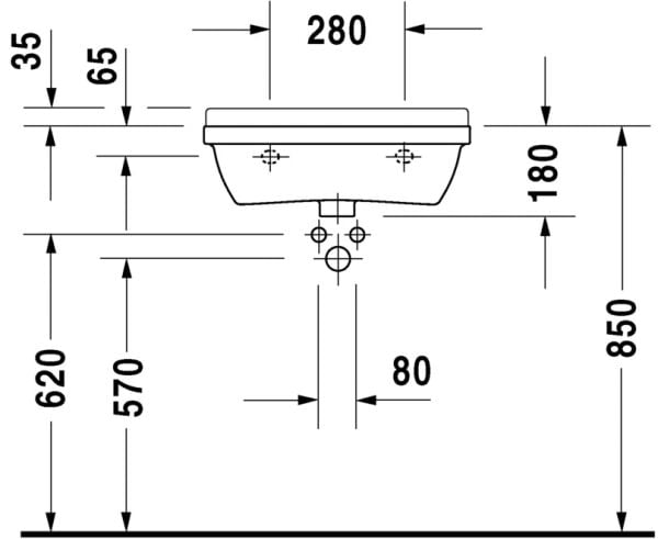 DURAVIT STARCK 3 TEZGAH USTU LAVABO KOMPAKT 550x370 MM 0301550000