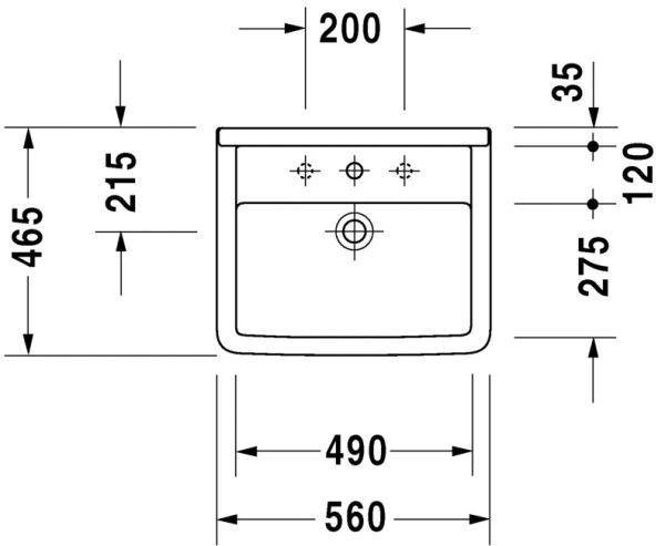 DURAVIT STARCK 3 TEZGAH USTU LAVABO 560x465 MM 0302560000