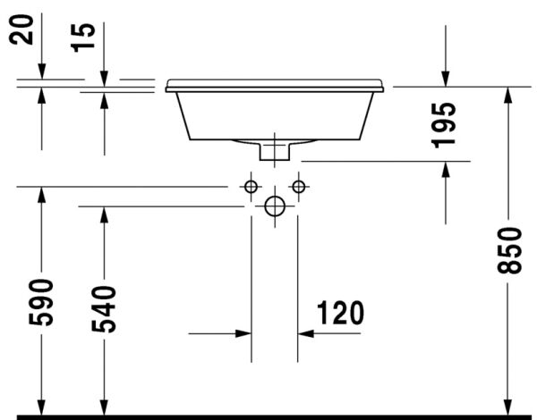 DURAVIT STARCK 3 TEZGAH USTU LAVABO 560x465 MM 0302560000