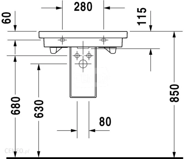 DURAVIT 2ND FLOOR LAVABO IC YUZEY METAL RENK 60CM 0491606600