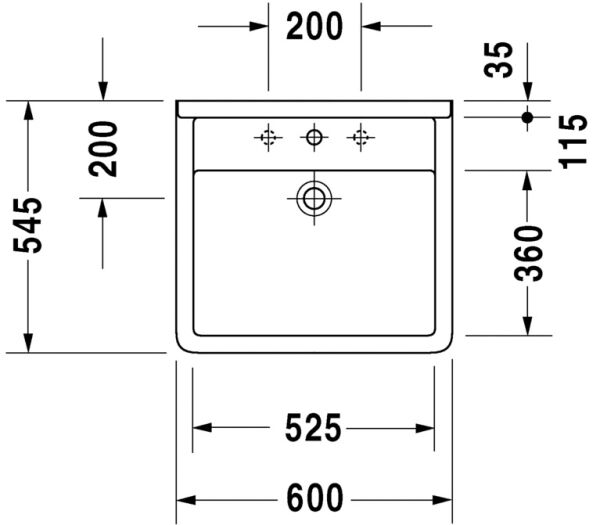 DURAVIT STARCK 3 ENGELLI LAVABO BEDENSEL  600x545 MM 0309600000